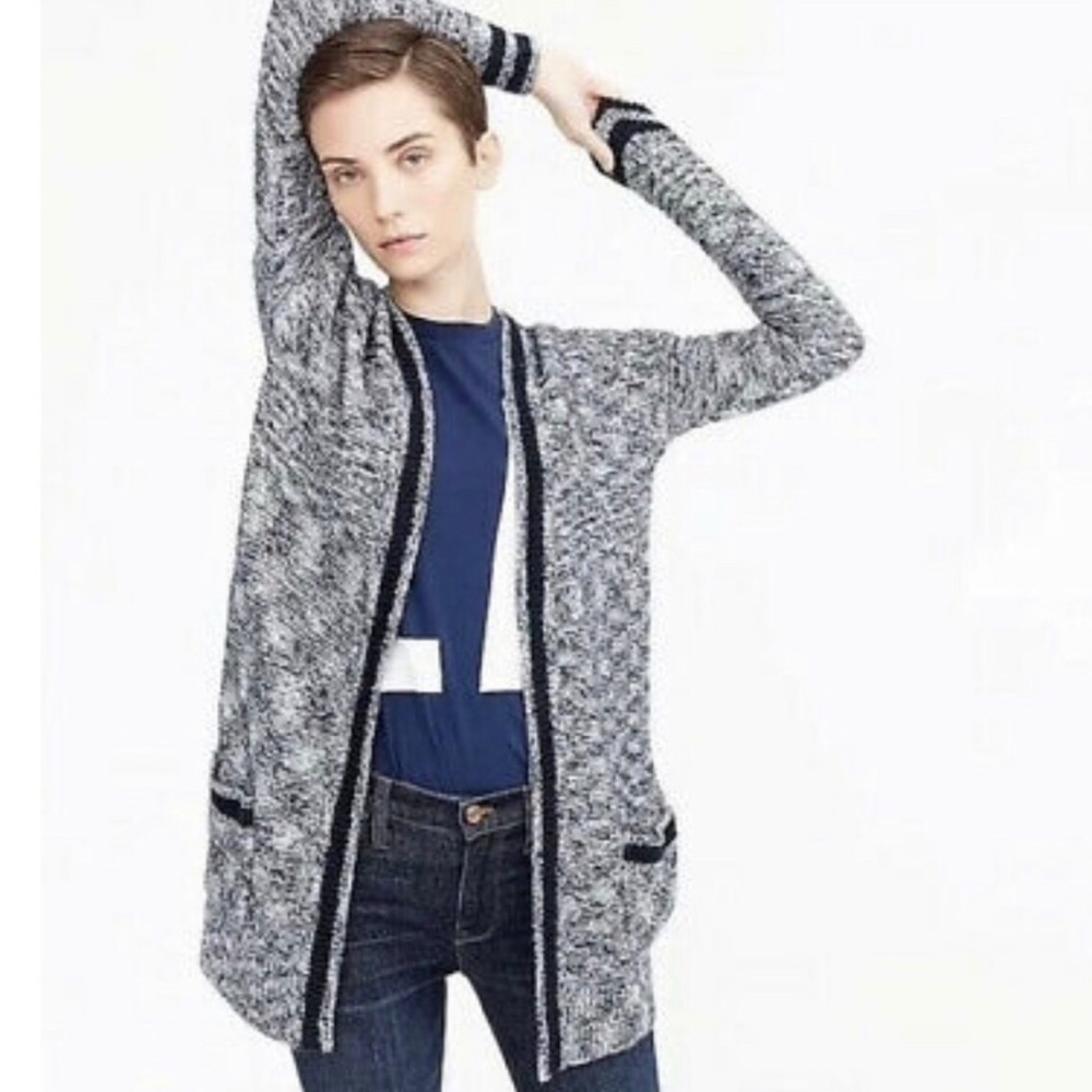 J. CREW Marled Cardigan Sweater Varsity Oversized size XS